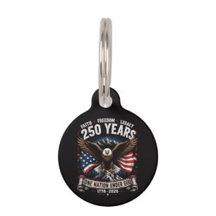 250 Years One Nation Under God Eagle Pet Tag