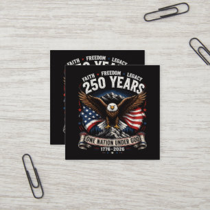 250 Years One Nation Under God Eagle Square Business Card