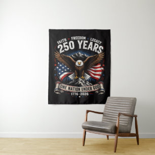 250 Years One Nation Under God Eagle Tapestry