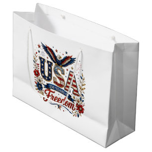250 years Patriotic July 4th party eagle Large Gift Bag