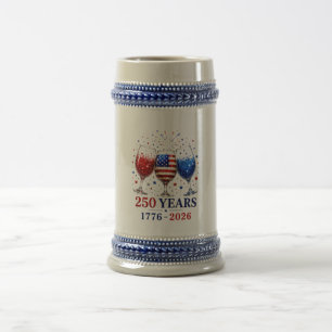 250 Years Patriotic Wine Glass Celebration Beer Stein