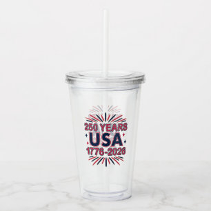 250 Years USA   1776–2026 Semiquincentennial Acrylic Tumbler