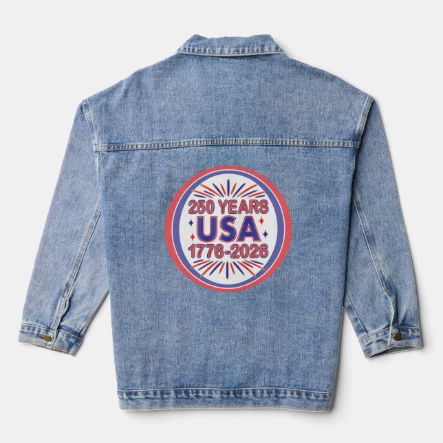 250 Years USA | 1776–2026 Semiquincentennial Denim Jacket (Back)