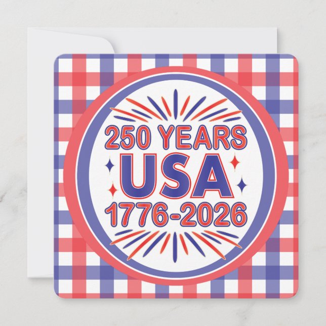 250 Years USA | 1776–2026 Semiquincentennial Invitation (Front)