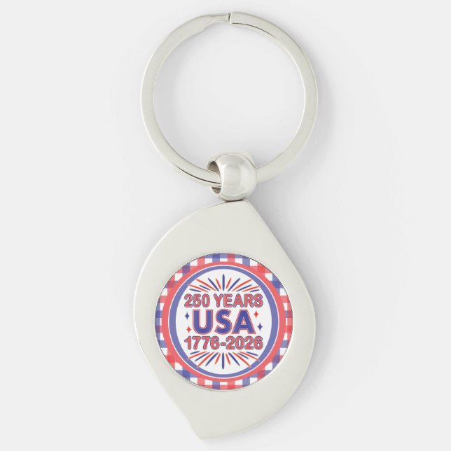 250 Years USA | 1776–2026 Semiquincentennial Keychain (Front)