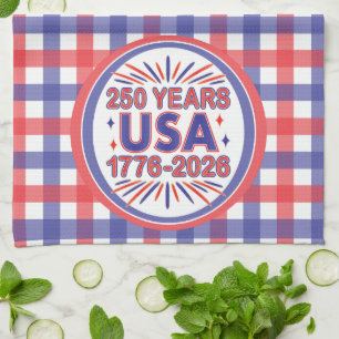 250 Years USA   1776–2026 Semiquincentennial Kitchen Towel