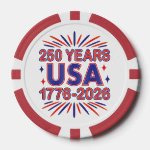 250 Years USA 1776–2026 Semiquincentennial Poker Chips
