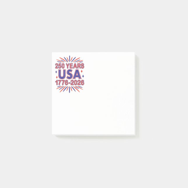 250 Years USA | 1776–2026 Semiquincentennial Post-it Notes (Front)