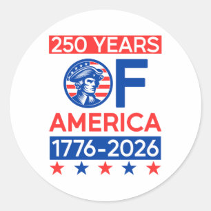 250 Years Usa American Revolution Semiquincentenni Classic Round Sticker