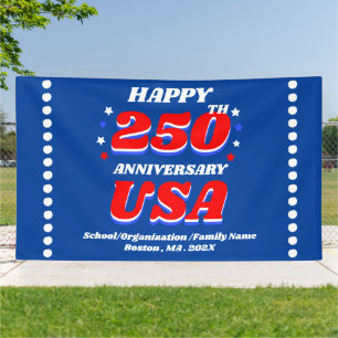 250 Years USA Patriotic Editable Celebration Decor Banner