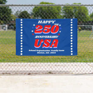 250 Years USA Patriotic Editable Celebration Decor Banner