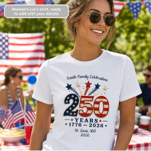 250 Years Womens TShirt America Anniversary