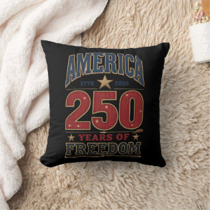 250th America Liberty 1776 Freedom Patriotic Strip Throw Pillow