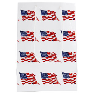 250th America Liberty Free Patriotic Stripes Cat Medium Gift Bag