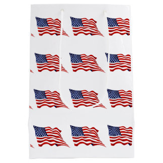 250th America Liberty Free Patriotic Stripes Cat Medium Gift Bag
