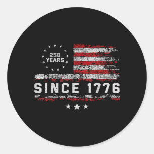 250th America US 250 Years Birthday July 4th Classic Round Sticker