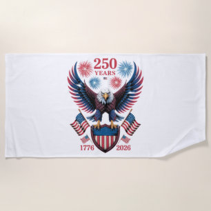 250th anniversary 250 years usa 1776 beach towel