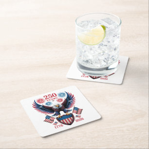 250th anniversary 250 years usa 1776 square paper coaster