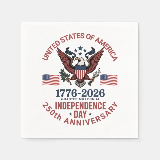 250th Anniversary 4th of July – Vintage Patriotic  Napkin (Front)