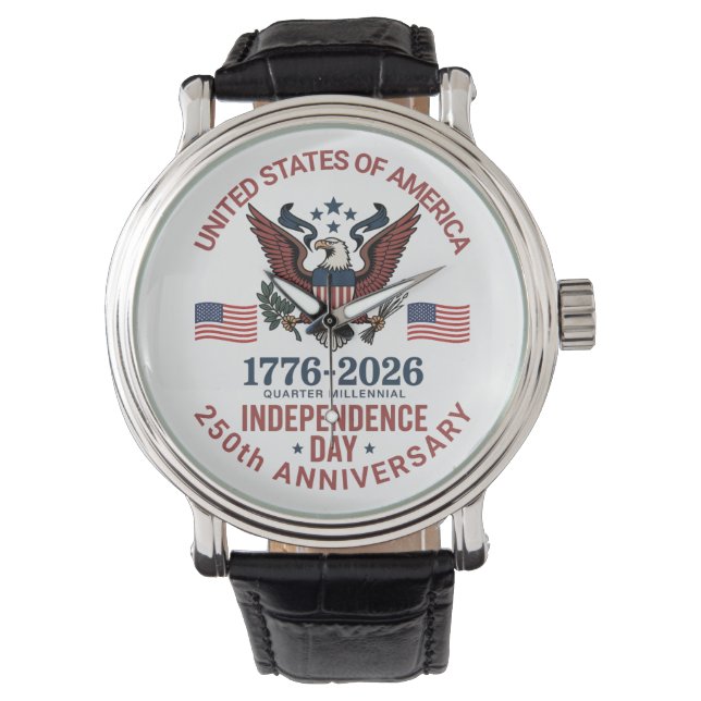 250th Anniversary 4th of July – Vintage Patriotic  Watch (Front)