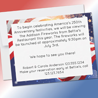 250th Anniversary America 4th of July Frame Note Card