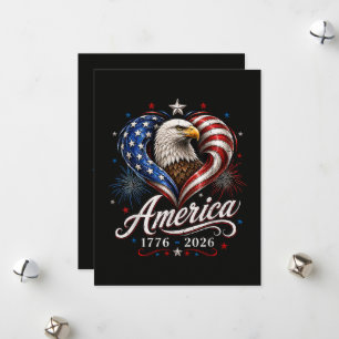250th Anniversary America Flag Eagle 250 Years Holiday Card