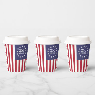 250th Anniversary America Patriotic USA Independen Paper Cups