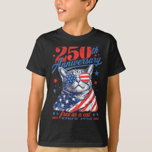 250th anniversary as a cat since 1776 america 250 T-Shirt