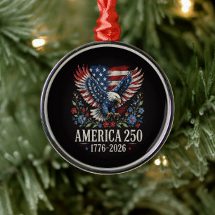 250th Anniversary Eagle American Metal Ornament