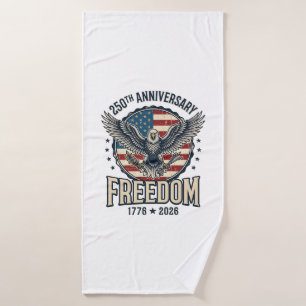 250th Anniversary Freedom Eagle Patriotic Vintage  Bath Towel