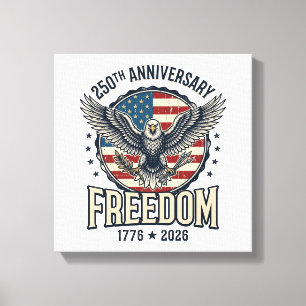 250th Anniversary Freedom Eagle Patriotic Vintage  Canvas Print