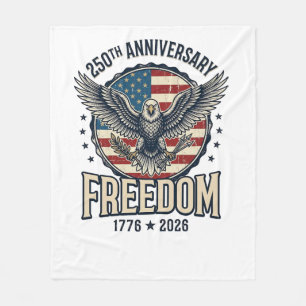 250th Anniversary Freedom Eagle Patriotic Vintage  Fleece Blanket