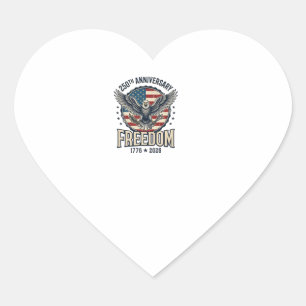 250th Anniversary Freedom Eagle Patriotic Vintage Heart Sticker