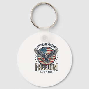 250th Anniversary Freedom Eagle Patriotic Vintage Keychain