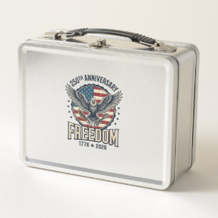 250th Anniversary Freedom Eagle Patriotic Vintage  Metal Lunch Box