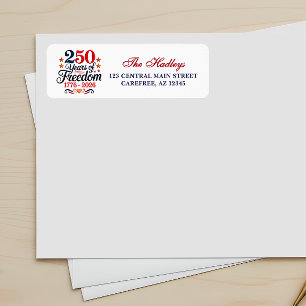 250th Anniversary Freedom Return Address Label