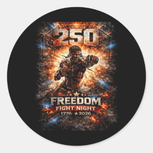 250th Anniversary MMA Elite Fighter Patriotic Classic Round Sticker