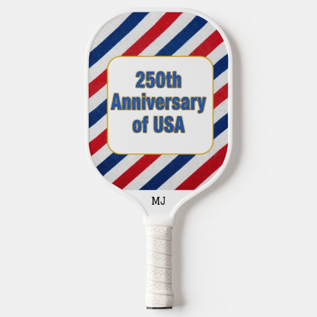 250th Anniversary of USA Player Initials Pickleball Paddle (Front)