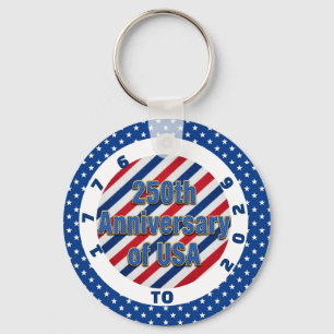 250th Anniversary of USA Stars Stripes Keychain