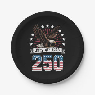 250th Anniversary Patriotic 4th Of July 1776 2026 Paper Plate