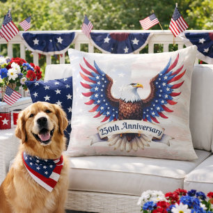 250th Anniversary Patriotic Eagle Outdoor Pillow