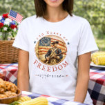 250th Anniversary Revolutionary Soldier Freedom T-Shirt<br><div class="desc">Honor the 250th birthday of American independence with this American Revolution design t-shirt. Perfect for the 250th Anniversary, this vintage style patriot art is for any proud descendant of a Revolutionary War soldier or patriotic American celebrating their heritage and history. Created by Simply Farmhouse Press.</div>