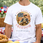 250th Anniversary Revolutionary Soldier Freedom T-Shirt<br><div class="desc">Honor the 250th birthday of American independence with this American Revolution design t-shirt. Perfect for the 250th Anniversary, this vintage style patriot art is for any proud descendant of a Revolutionary War soldier or patriotic American celebrating their heritage and history. Created by Simply Farmhouse Press.</div>