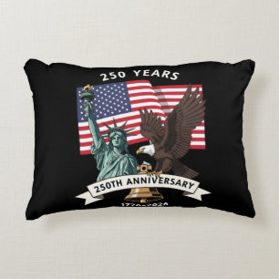 250th Anniversary Statue of Liberty Eagle Flag Accent Pillow