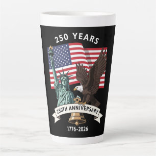 250th Anniversary Statue of Liberty Eagle Flag Latte Mug