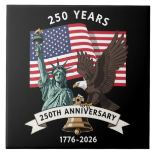 250th Anniversary Statue of Liberty Eagle Flag Tile