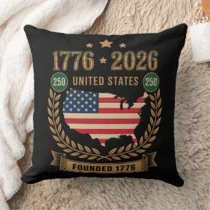 250th Anniversary United States of America 250 USA Throw Pillow
