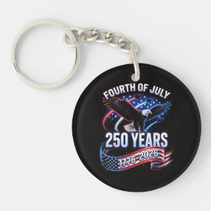 250th Anniversary USA 1776-2026 Patriotic American Keychain