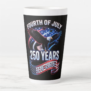 250th Anniversary USA 1776-2026 Patriotic American Latte Mug