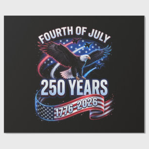 250th Anniversary USA 1776-2026 Patriotic American Wrapping Paper